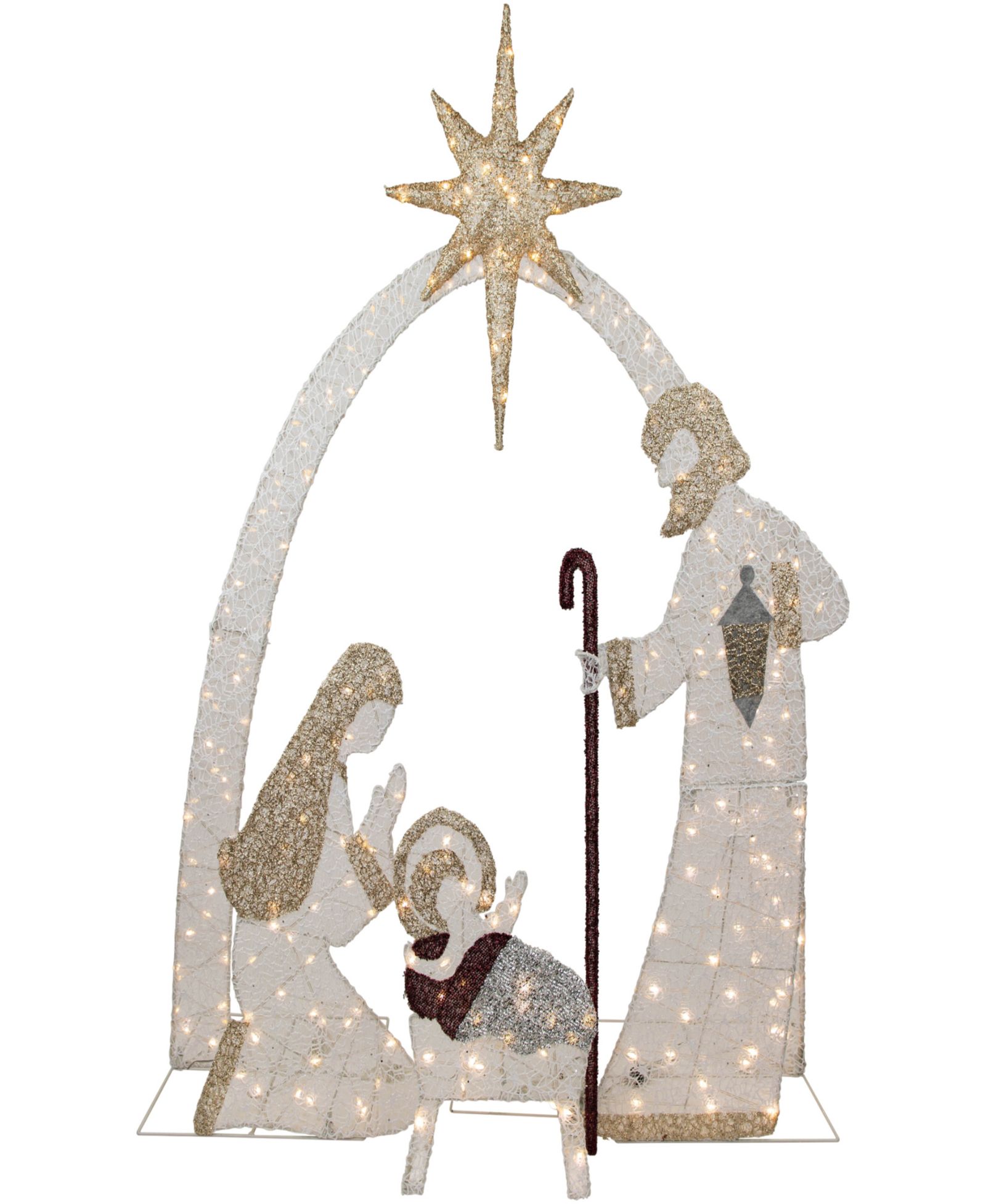 Northlight 6.75' Light Emitting Diode (LED) Lighted Holy Family Nativity Scene Outdoor Christmas Decoration