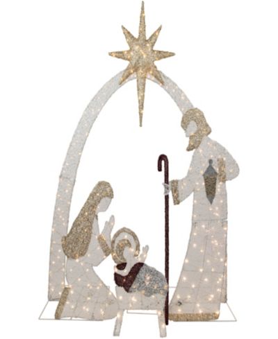 Northlight 6.75' Light Emitting Diode (LED) Lighted Holy Family Nativity Scene Outdoor Christmas Decoration