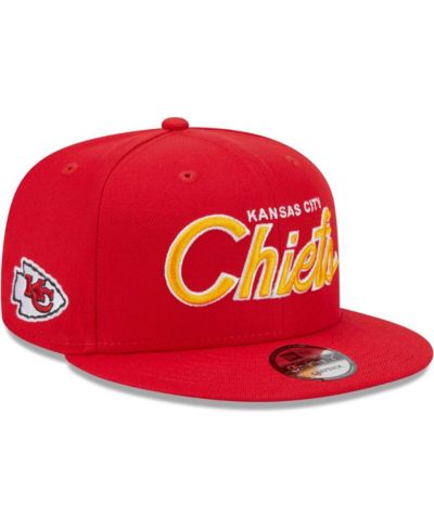 Мужская кепка New Era Red Kansas City Chiefs Main Script 9FIFTY Snapback