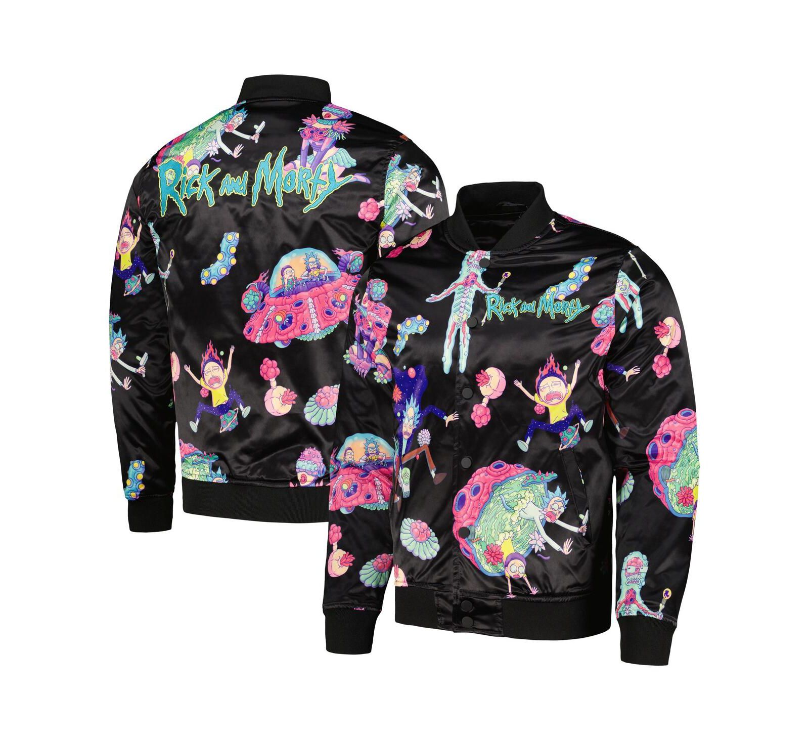 Freeze Max Мужская куртка Rick And Morty Graphic Satin Full-Snap Black