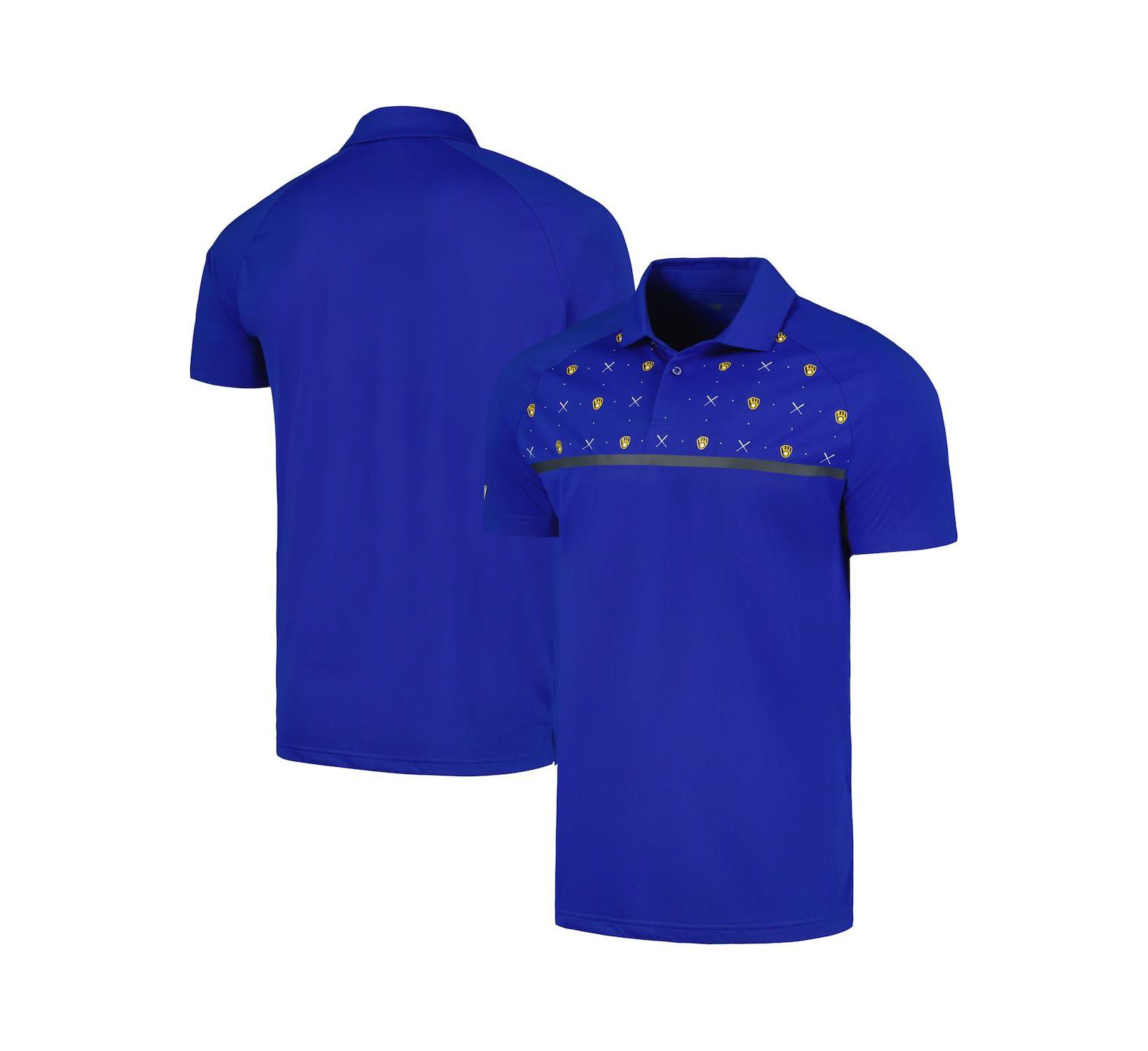 Мужская рубашка-поло LevelWear Royal Milwaukee Brewers Sector Batter Up Raglan
