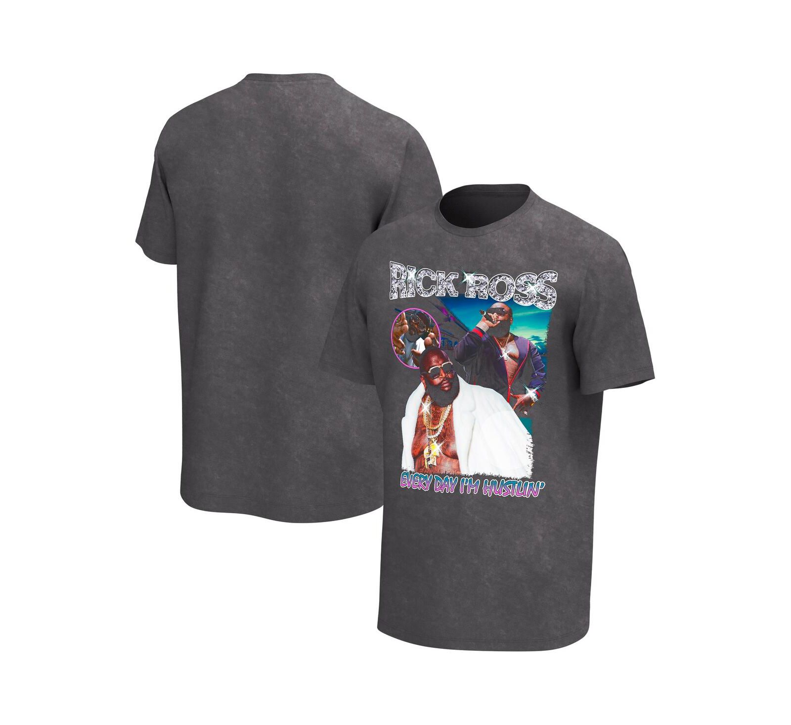Men's Charcoal Rick Ross Collage Washed Graphic T-shirt