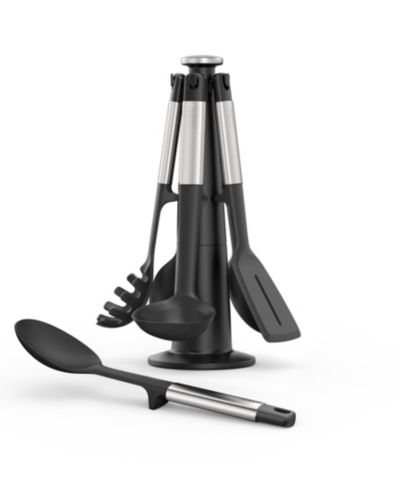 Joseph Joseph Elevate Silicone Carousel 5-Piece Utensil Set with Rotating Storage Stand