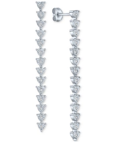 Серьги-подвески Diamond Linear Drop (1/10 ct. t.w.) из стерлингового серебра