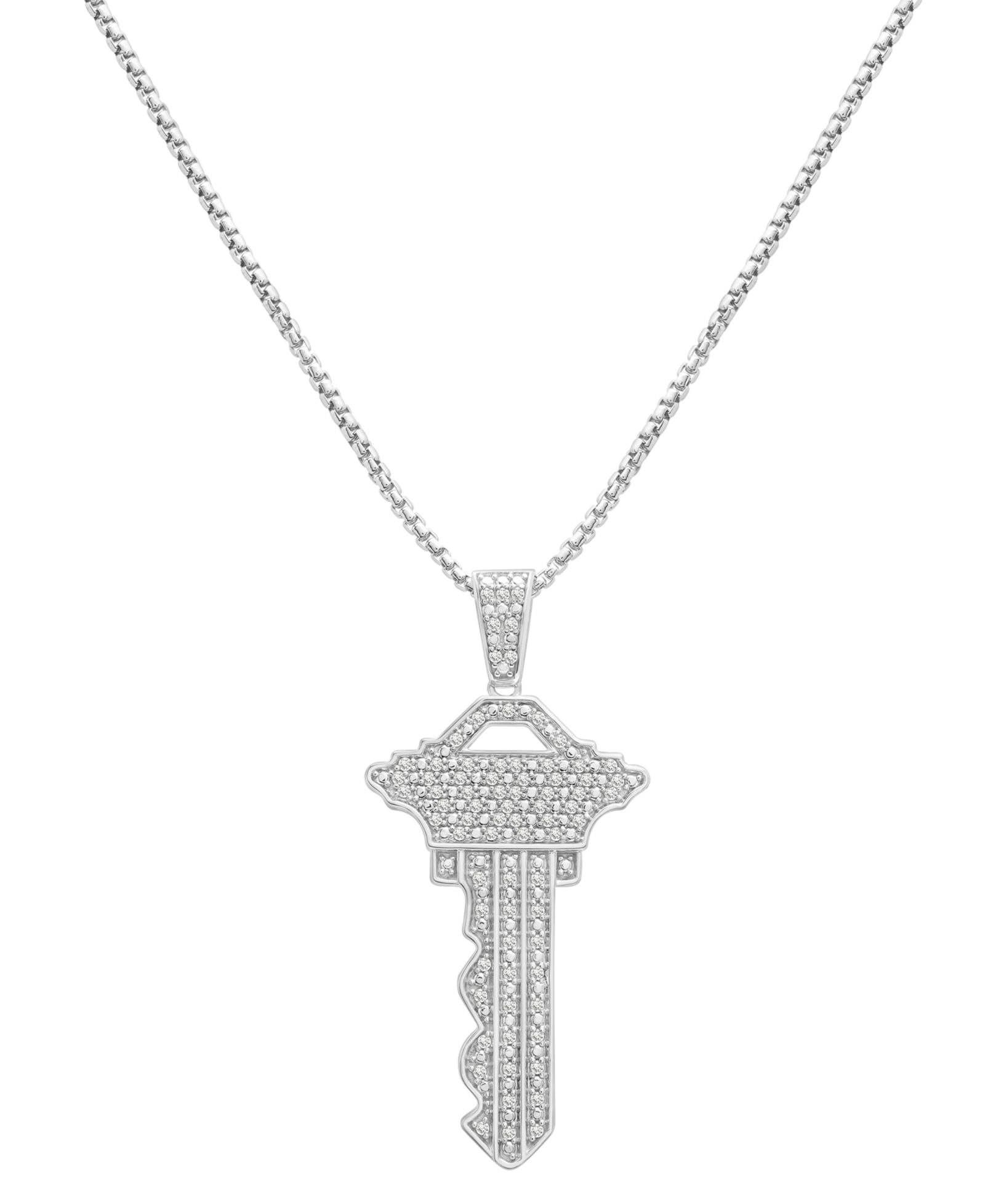 Подвеска-кулон Men's Diamond Pavé Key 22" в стерлинговом серебре