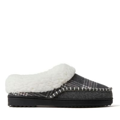 Dearfoams Женские тапочки-калоны Nyla Felted Plaid Moccasin Toe