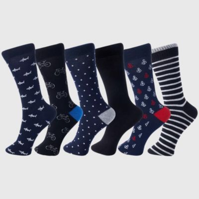 Мужские носки Alpine Swiss Dress Socks, 6 Pair Crew Sock Cotton Argyle Pattern Multicolor