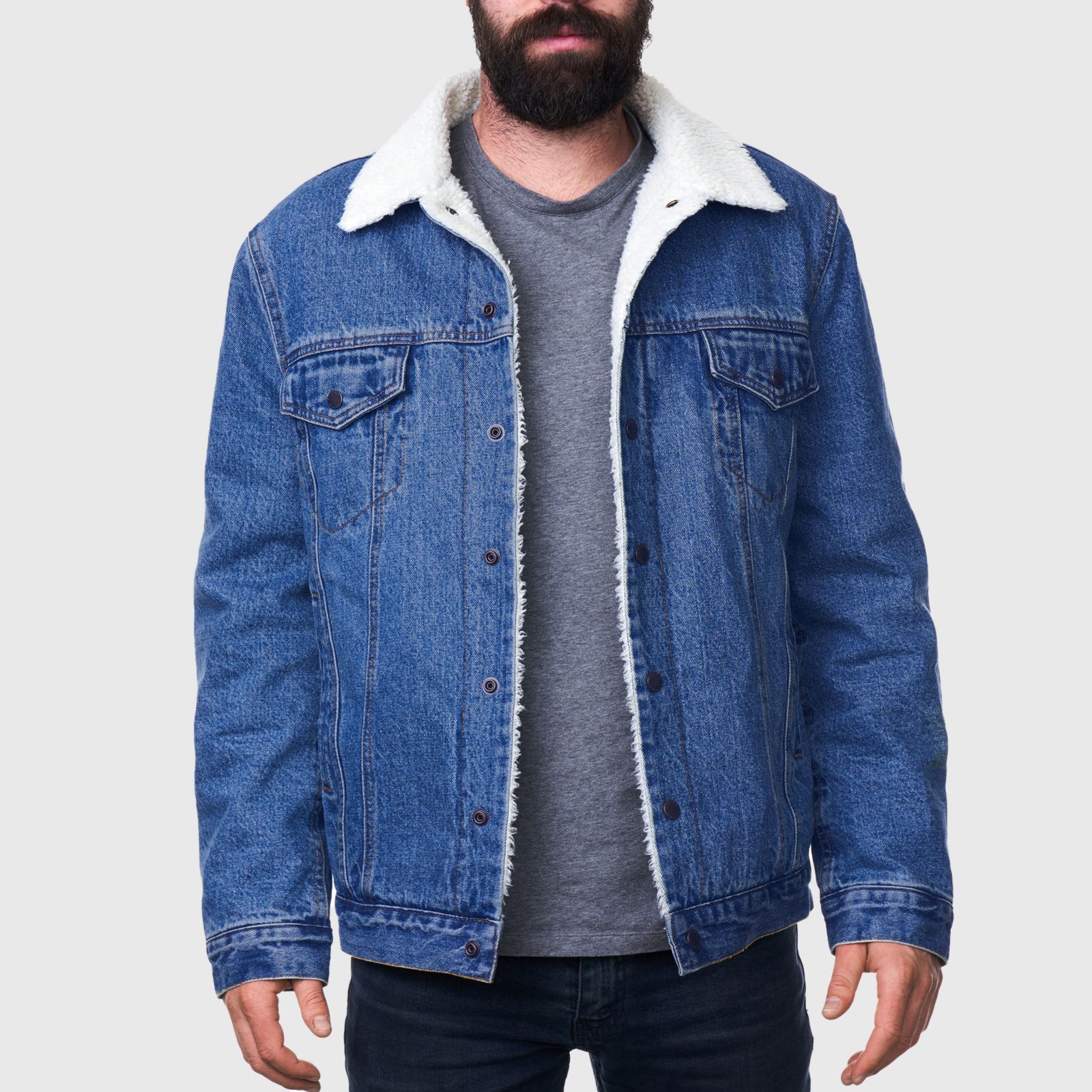 Мужская джинсовая куртка Alpine Swiss Sherpa Lined Denim Jacket