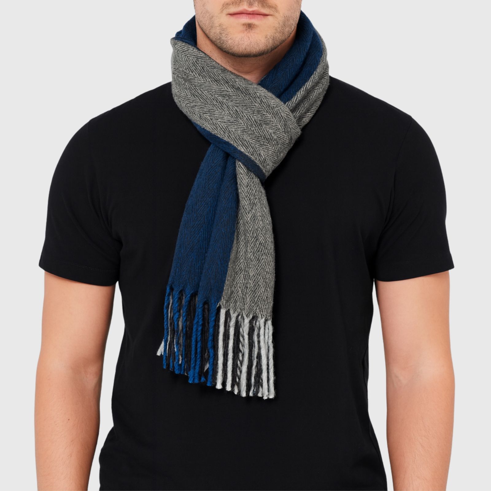 Alpine Swiss Men's Scarf Soft Knit Winter Scarves Plaid Striped or Solid Neck Covering Long Warm Stylish