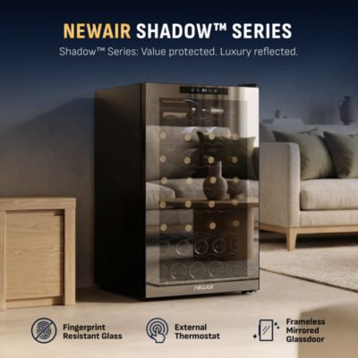 Холодильник для вина Newair Shadow Series на 51 бутылку, отдельно стоящий винный шкаф с двухслойной дверцей из закаленного стекла и компрессорным охлаждением