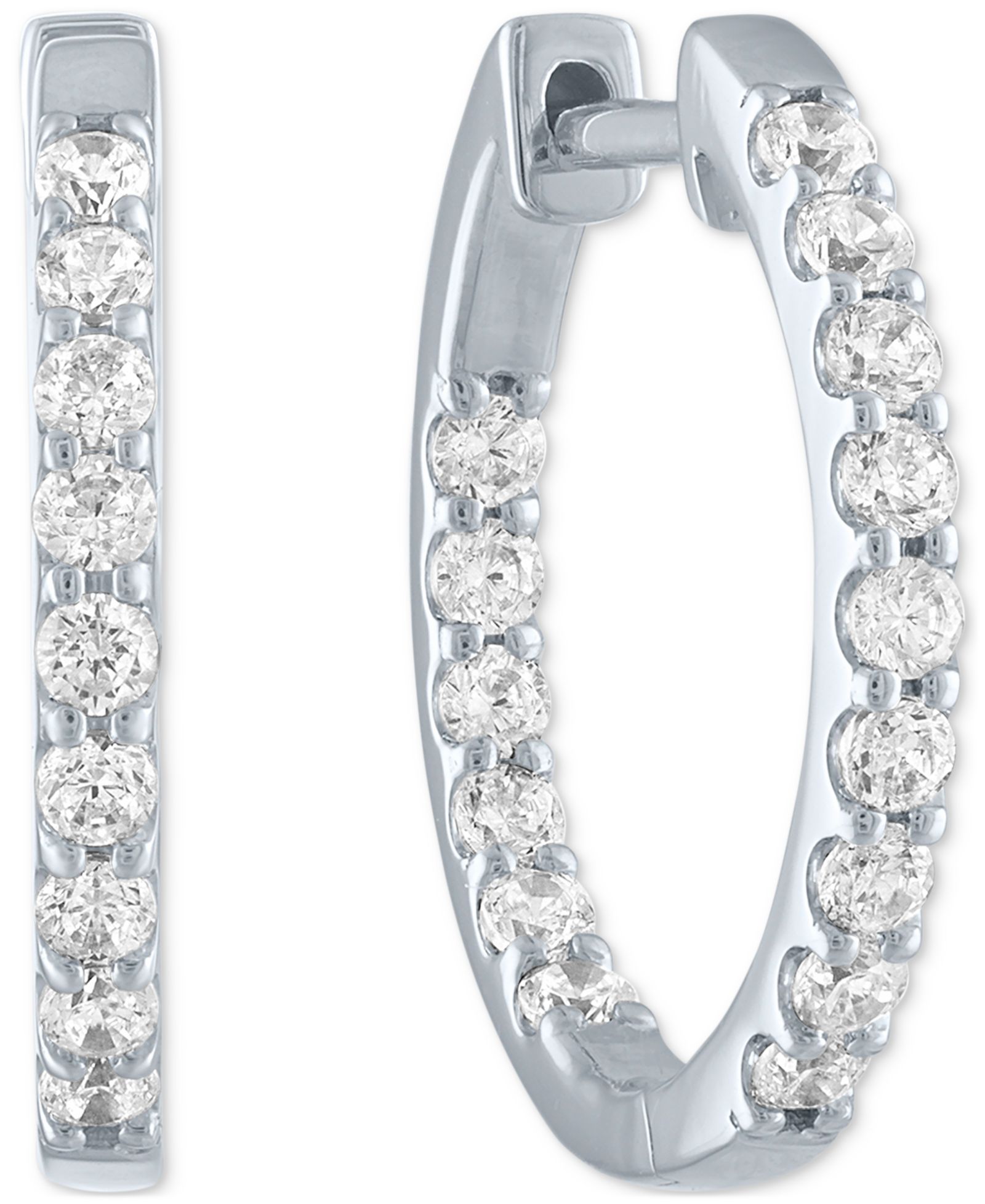 Маленькие серьги-кольца Lab Grown Diamond In & Out (3/4 ct. t.w.) из стерлингового серебра