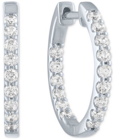 Маленькие серьги-кольца Lab Grown Diamond In & Out (3/4 ct. t.w.) из стерлингового серебра