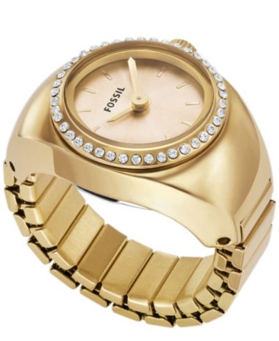 Кольцо-часы Fossil Women's Watch Ring Two-Hand Gold-Tone Stainless Steel 15mm