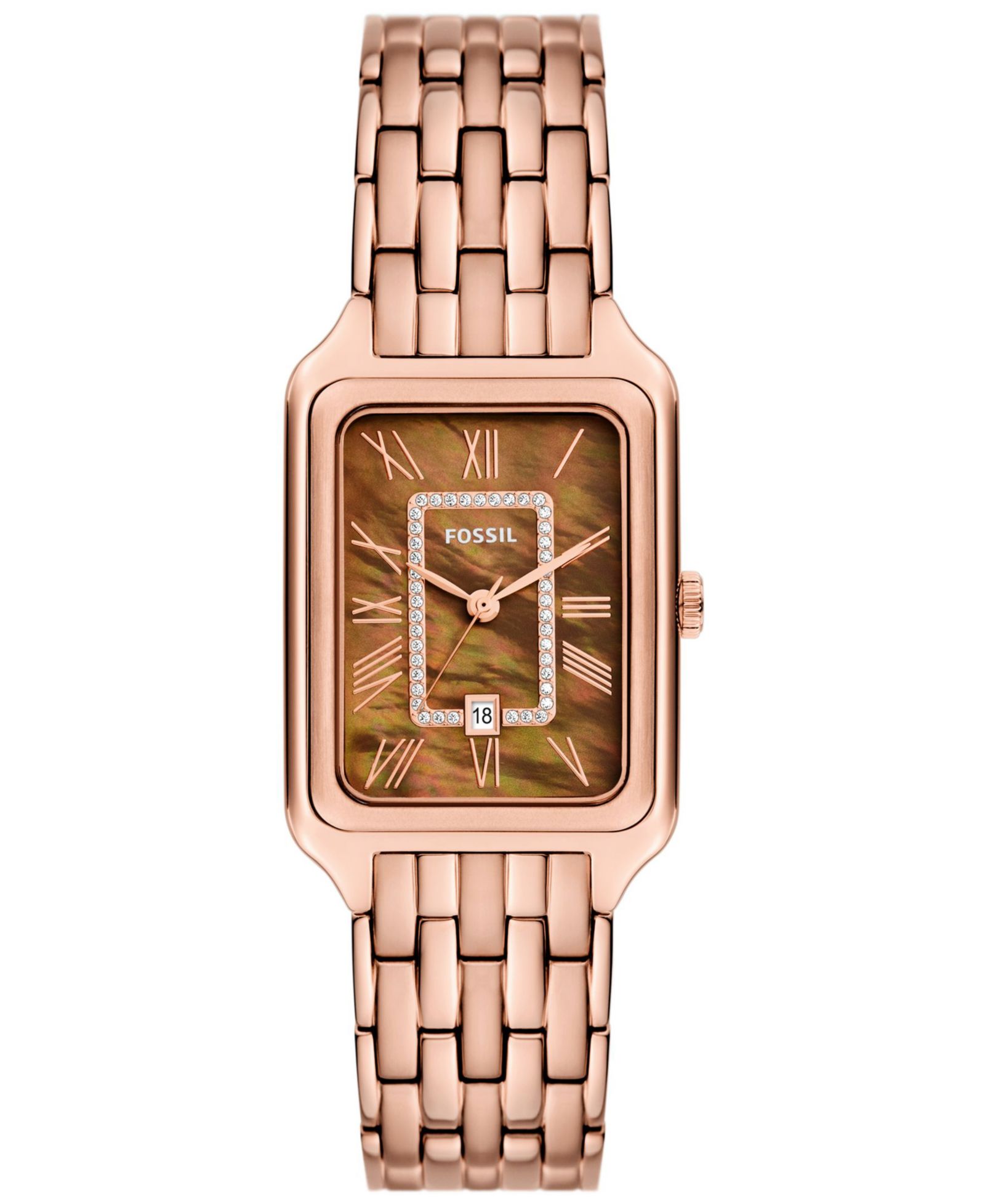 Женские часы Fossil Raquel Three-Hand Date Rose Gold-Tone Stainless Steel 26mm