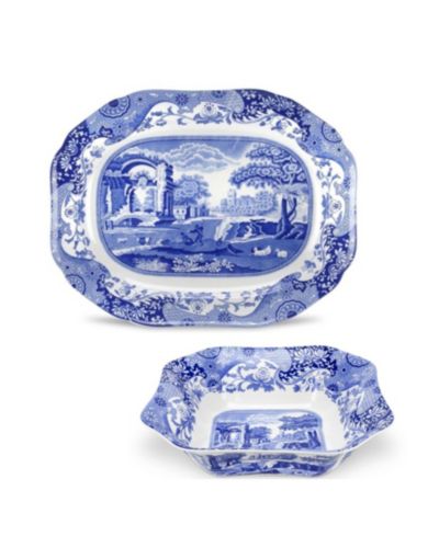 Набор Spode Blue Italian: чаша и блюдо, 2 шт.