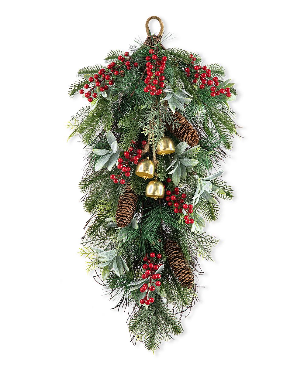 Подвеска Glitzhome Berry, Pinecone and Bell Teardrop 26" H
