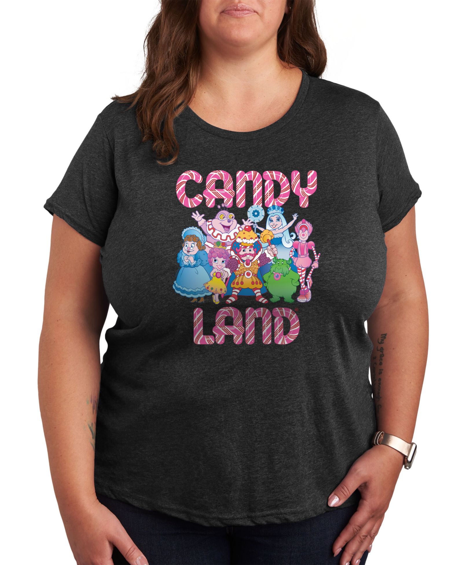 Женская футболка Hybrid Apparel Plus Size с графическим принтом Candy Land