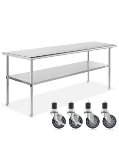 Стол из нержавеющей стали GRIDMANN 60 x 30 Inch на 4 колесах