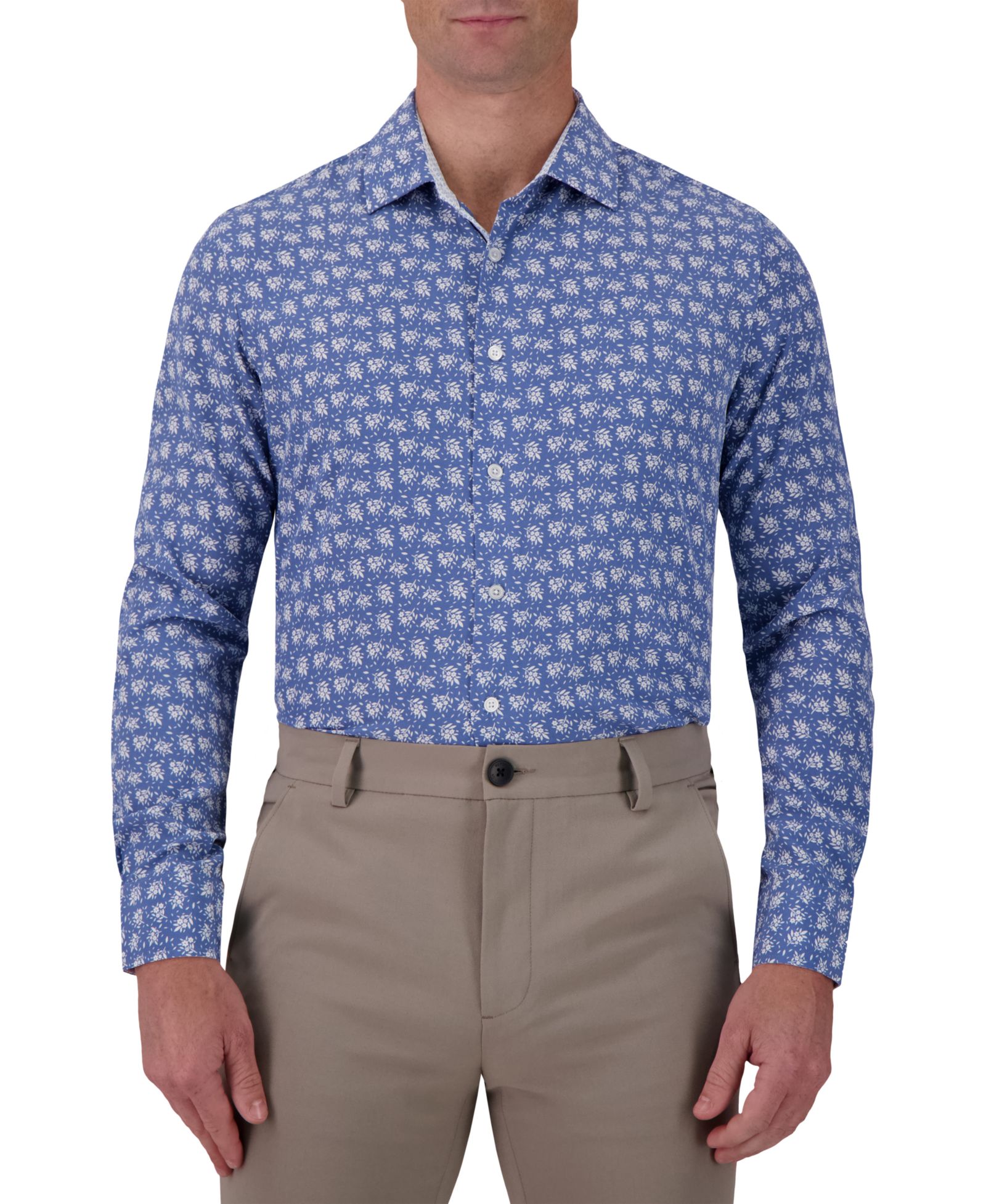 Report Collection Мужская рубашка с цветочным принтом, Slim-Fit