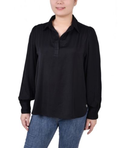 Женская блузка NY Collection Long Puff Sleeve Satin