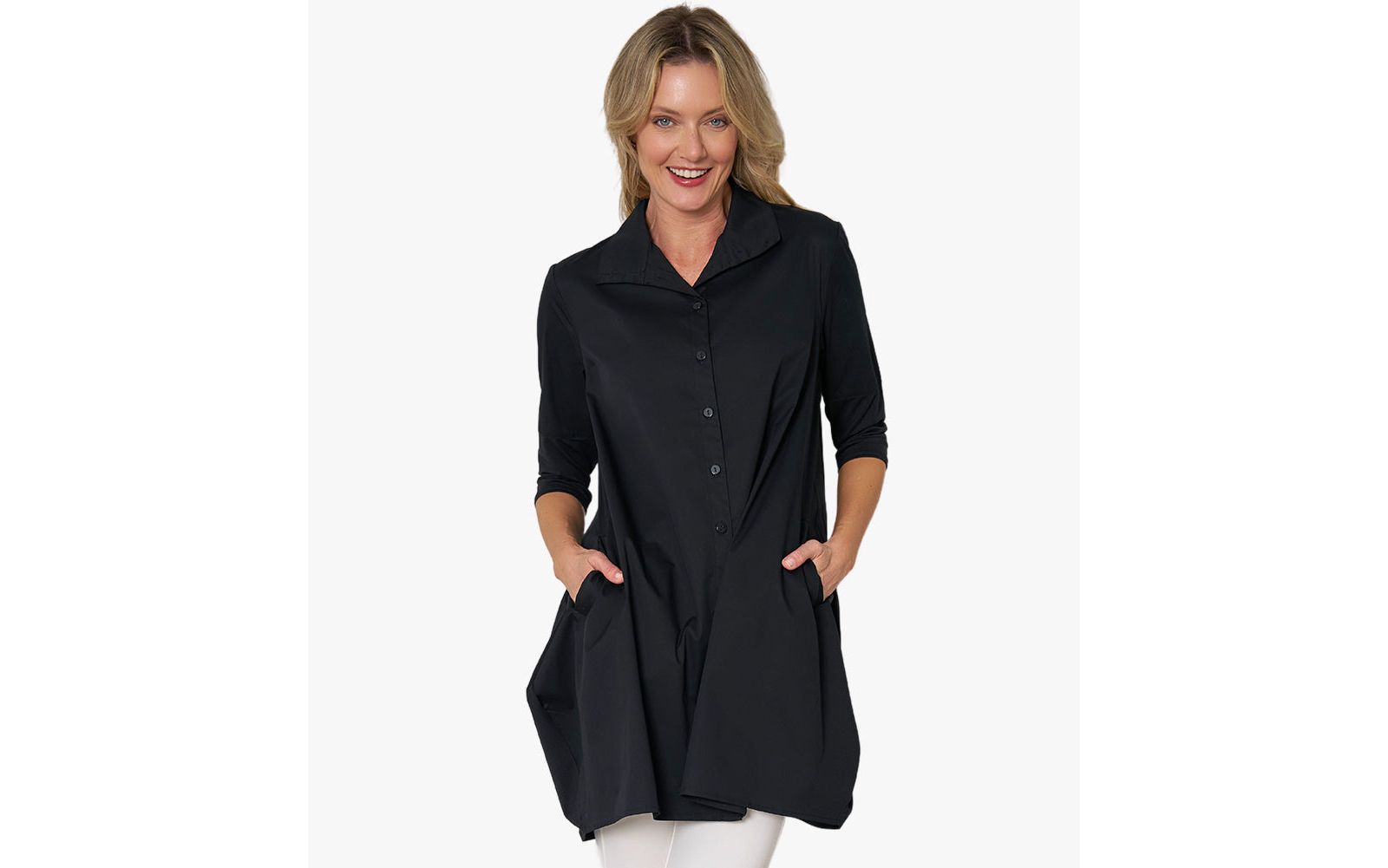 Stella Carakasi Women's Quarter Sleeve Cotton and Jersey Tiburon Tunic