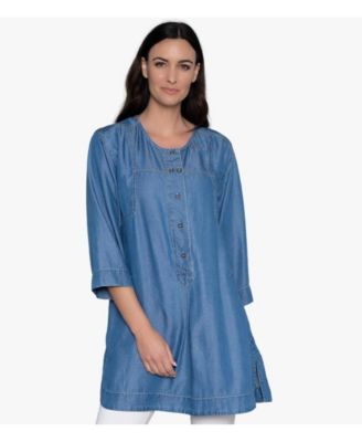 Женский туник Stella Carakasi Collarless Quarter Sleeve Pullover