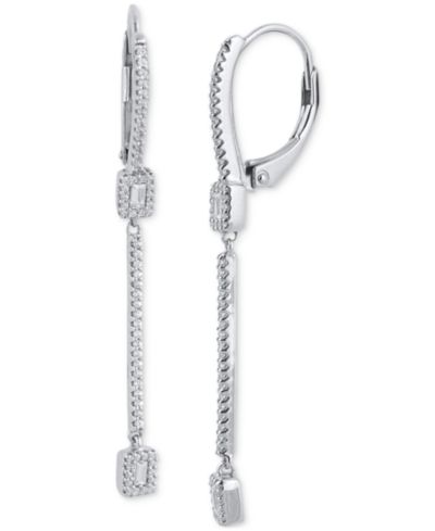Серьги-подвески с бриллиантами (1/3 ct. t.w.) в белом золоте 14k