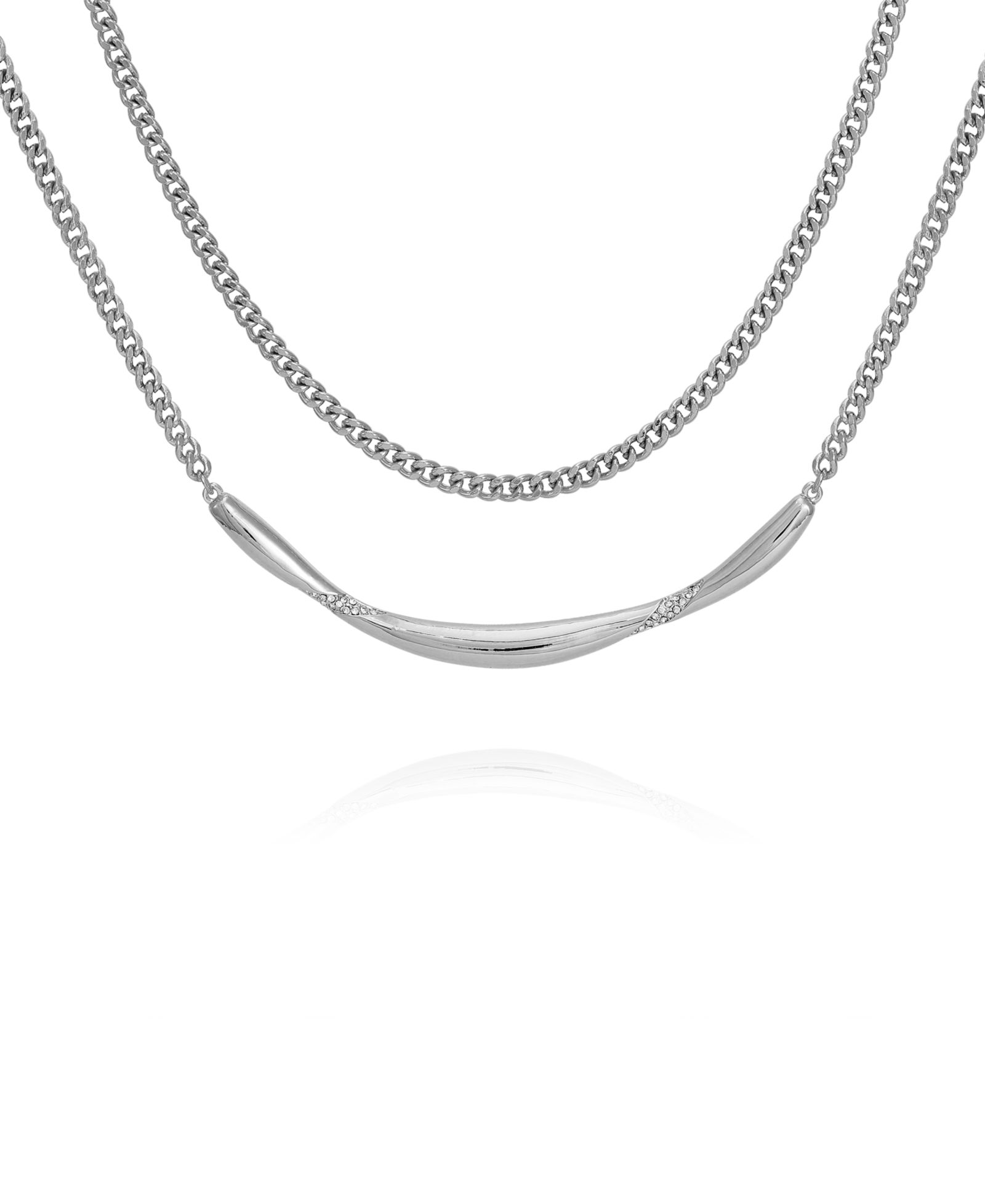 Многослойная цепь Vince Camuto Silver-Tone, 18" + 2" extender