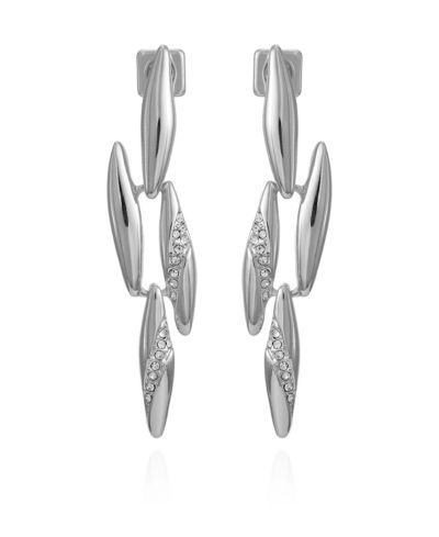 Vince Camuto Silver-Tone Glass Stone Chandelier Drop Earrings