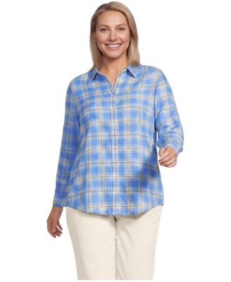 Blue/ivory plaid