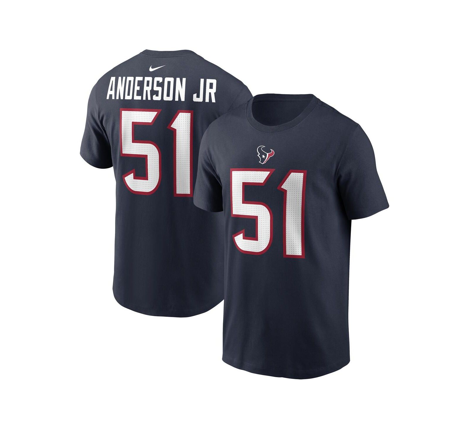 Мужской Nike Will Anderson Jr. Navy Houston Texans 2023 NFL Draft First Round Pick Player Name and Number T-shirt