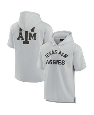 Мужская и женская флисовая толстовка Fanatics Signature Gray Texas A&M Aggies Super Soft Fleece Short Sleeve Pullover Hoodie