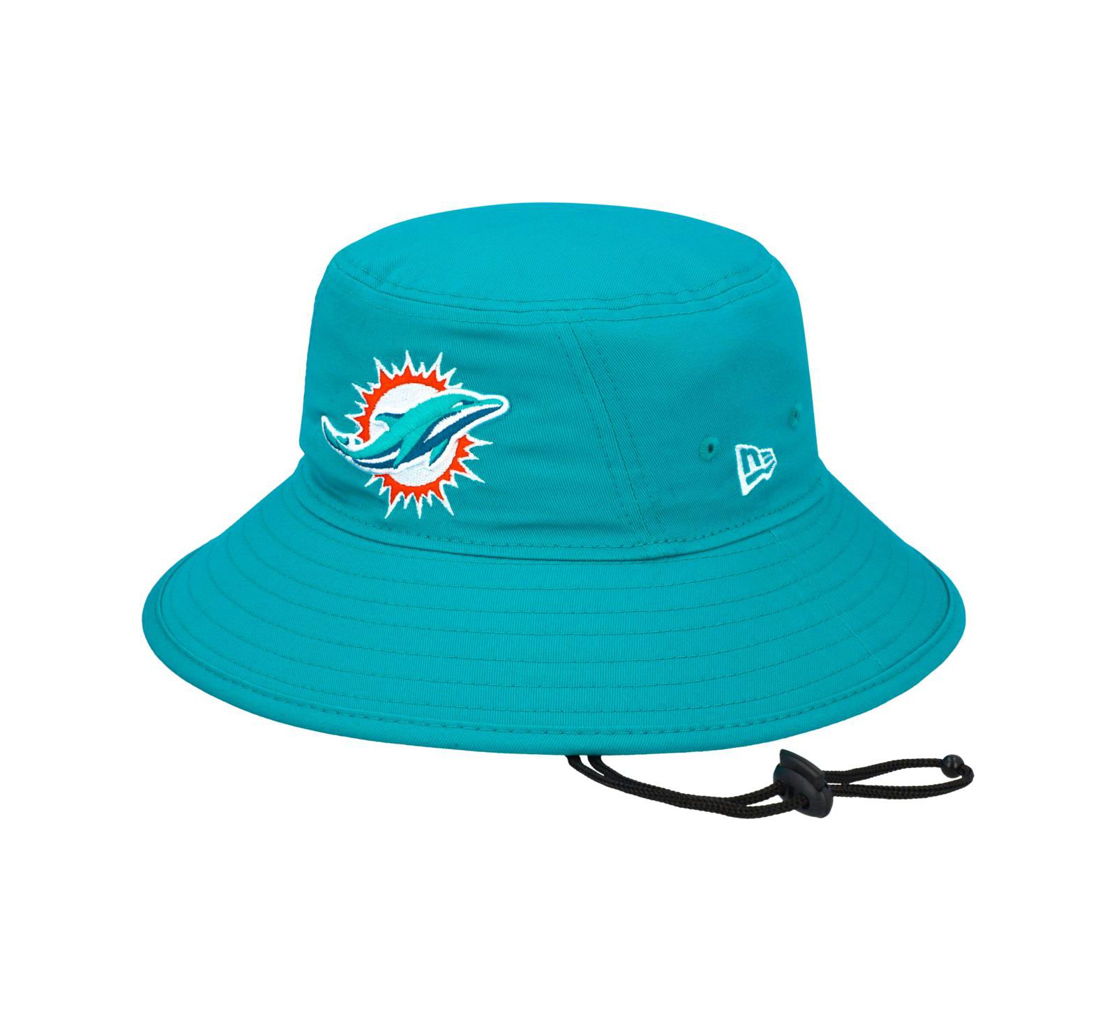 Men's New Era Aqua Miami Dolphins Main Bucket Hat