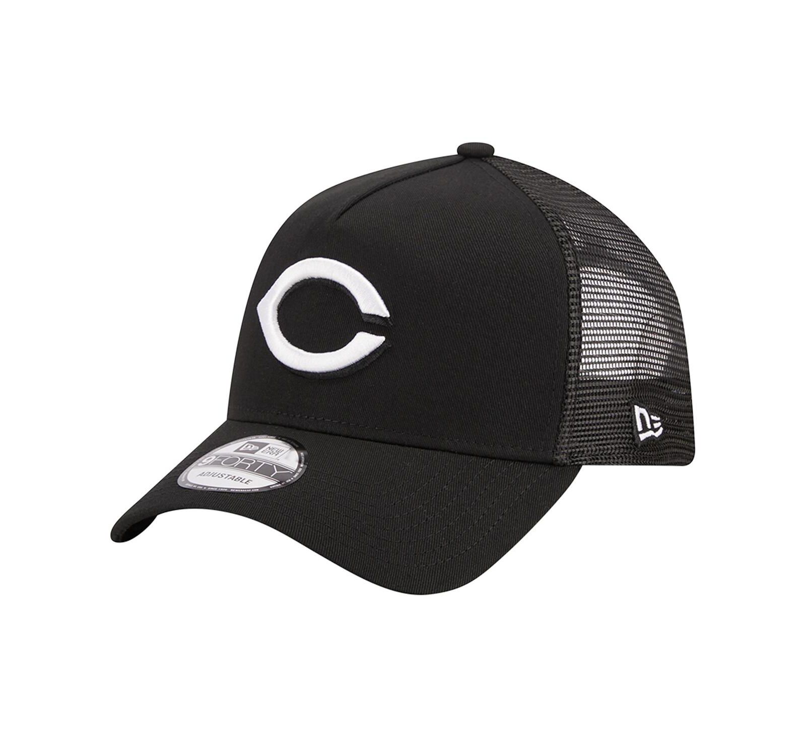 Мужская кепка New Era Black Cincinnati Reds A-Frame 9FORTY Trucker регулируемая