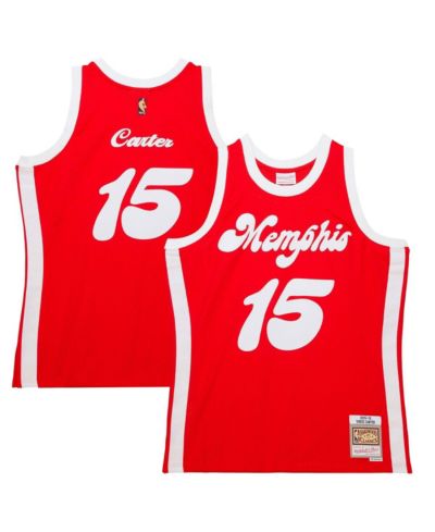 Мужская футболка Mitchell & Ness Vince Carter Red Memphis Grizzlies Hardwood Classics Retro Name and Number