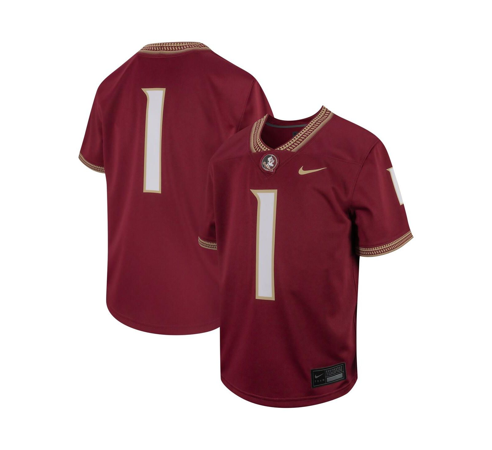 Детская джерси Nike #1 Garnet Florida State Seminoles Untouchable Football для мальчиков и девочек