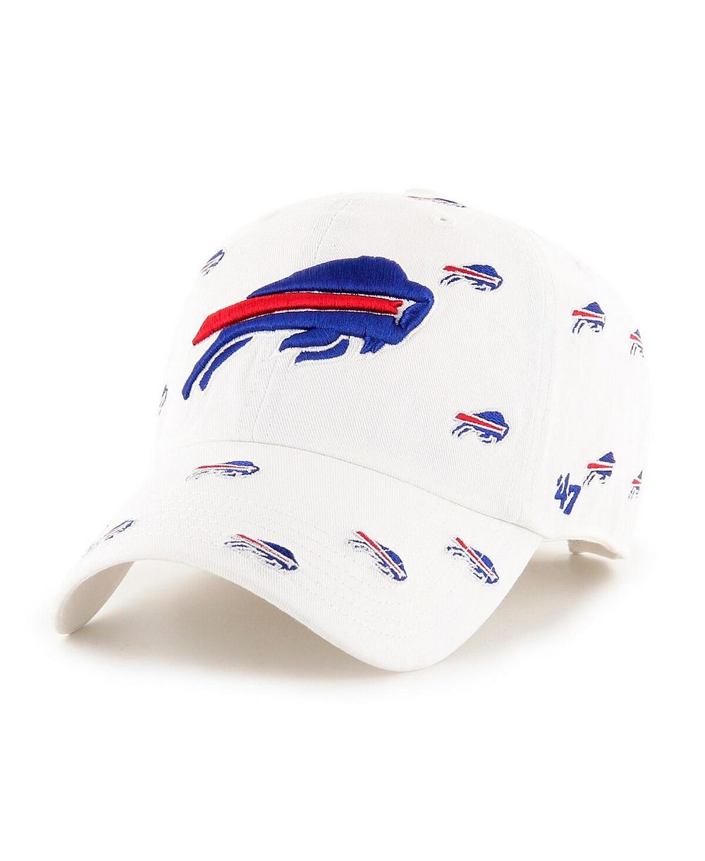 Men's and Women's '47 Brand White Buffalo Bills Confetti Clean Up Adjustable Hat