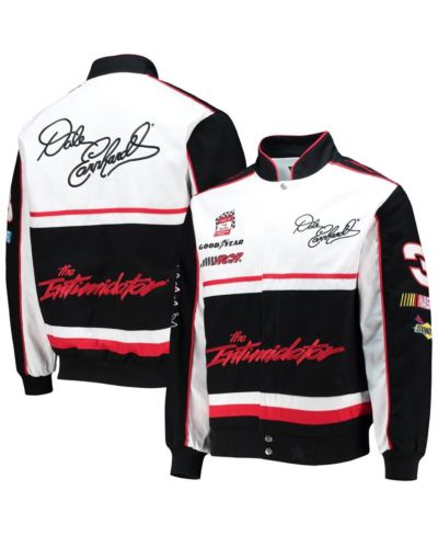 Мужская куртка JH Design Black, White Dale Earnhardt Twill Uniform Full-Snap