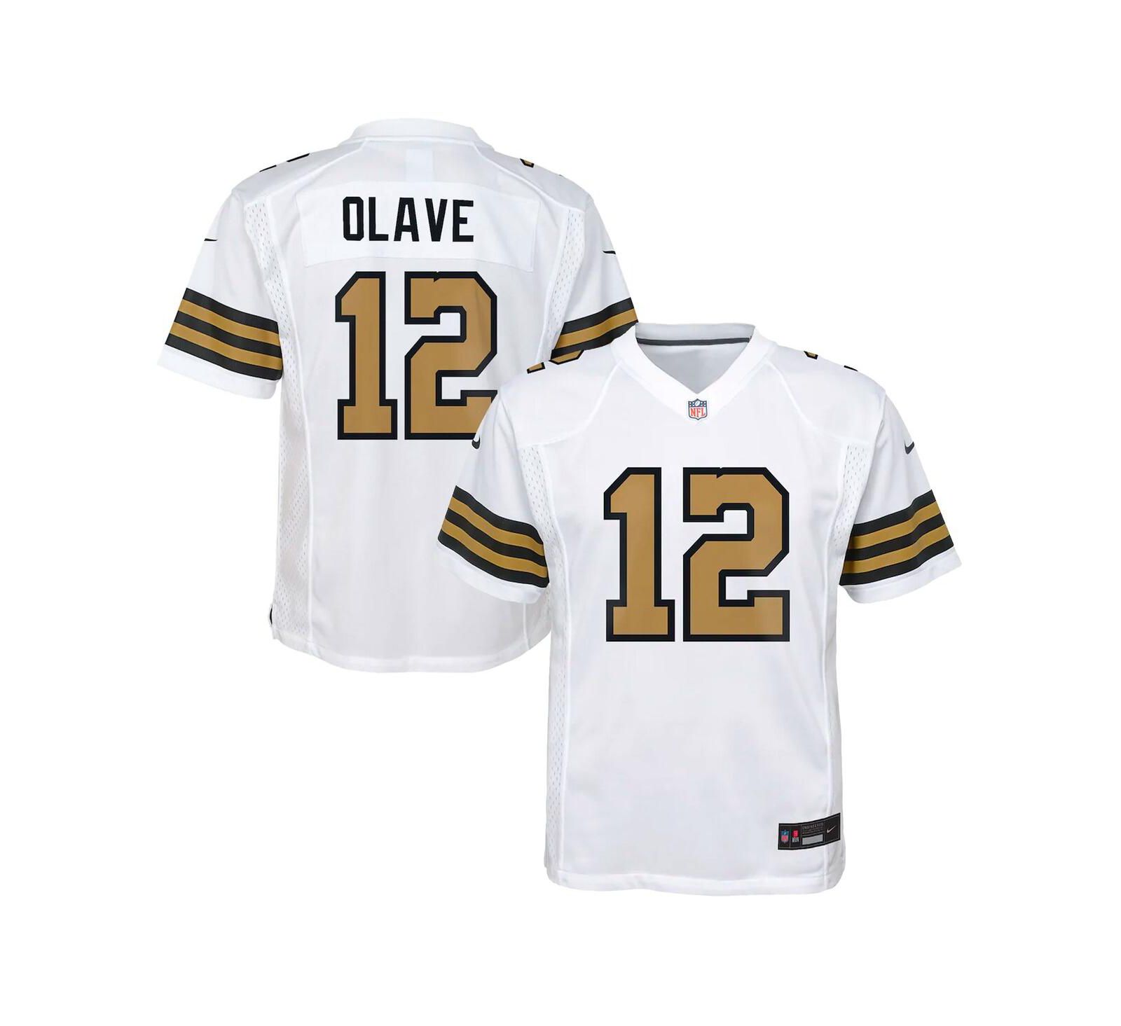 Nike Детская джерси Chris Olave New Orleans Saints Game, белая