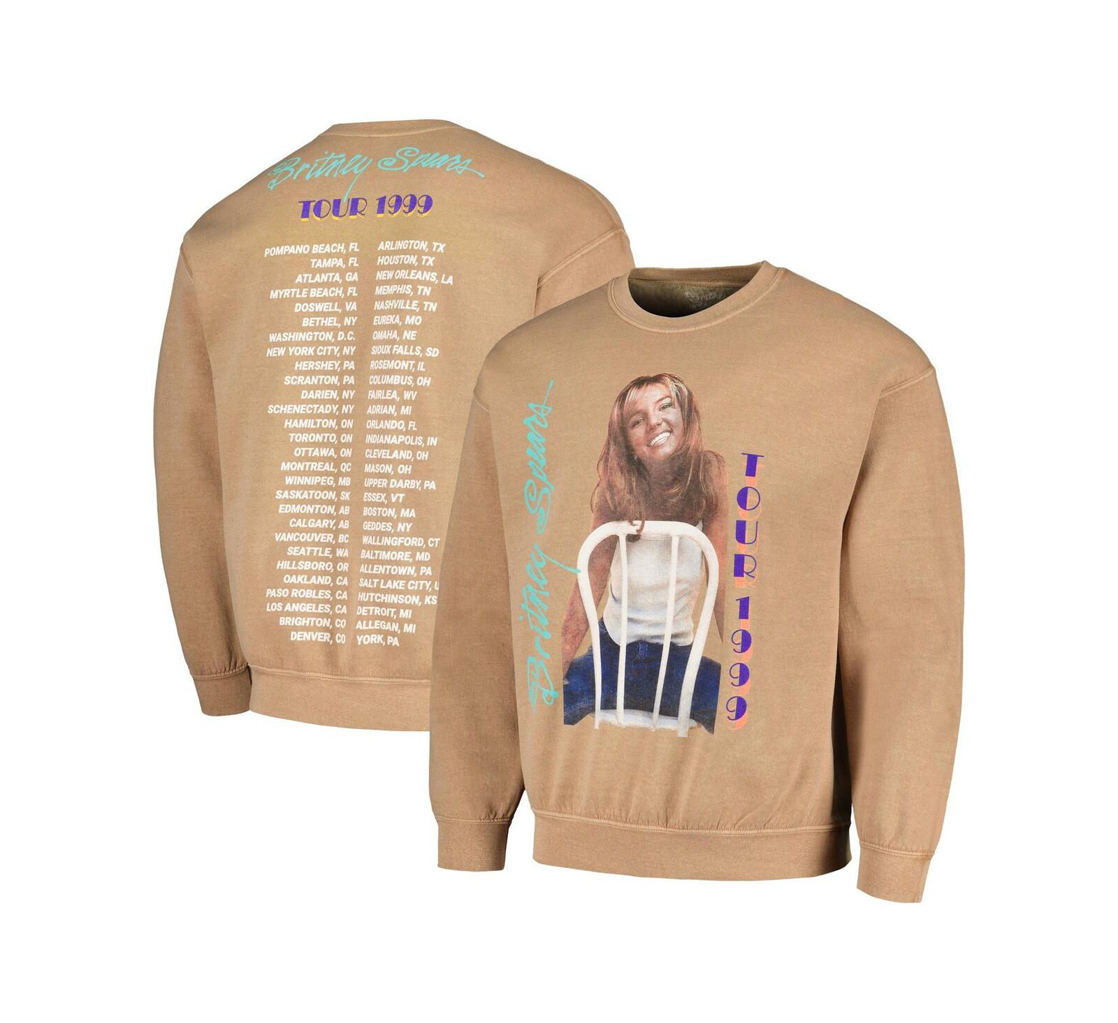 Мужской серый Pullover Sweatshirt Britney Spears Tour Washed