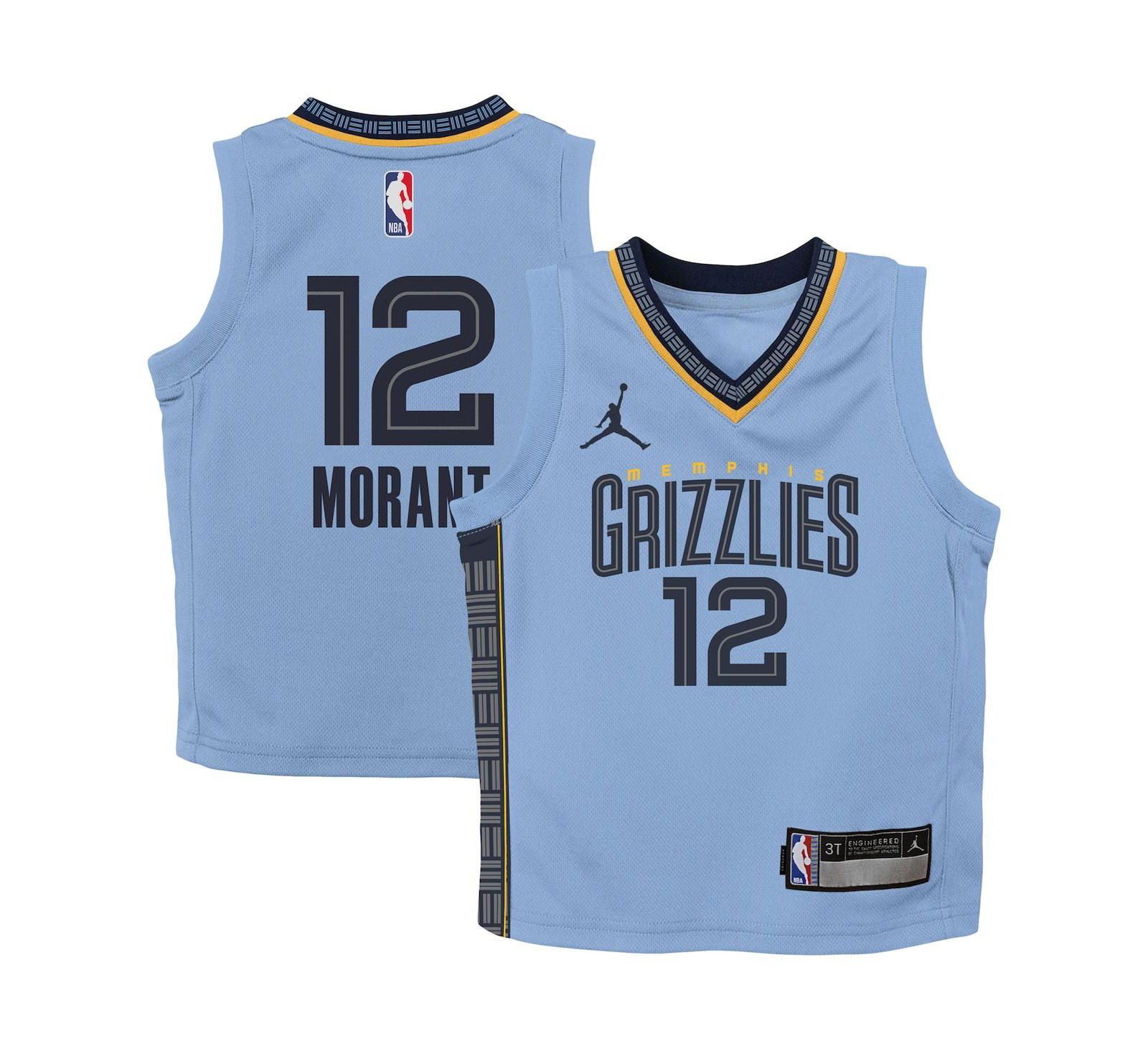 Детская джерси Jordan Ja Morant Light Blue Memphis Grizzlies 2022/23 Statement Edition для мальчиков и девочек