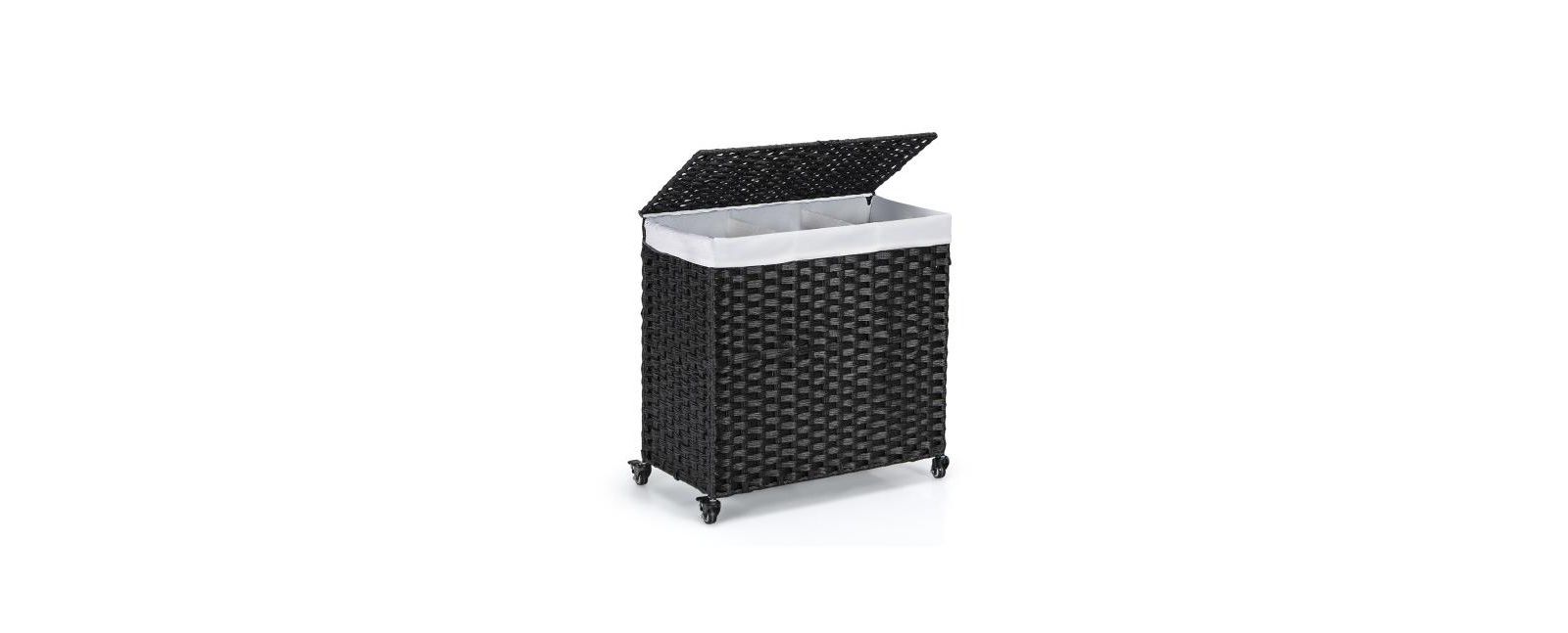Slickblue Laundry Hamper with Lid and Rolling Wheels