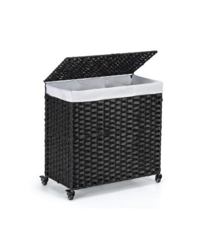 Slickblue Laundry Hamper with Lid and Rolling Wheels