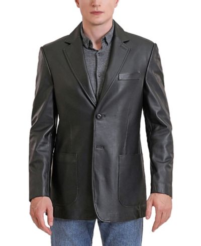 BGSD Men's Men Kai Two-Button Leather Blazer