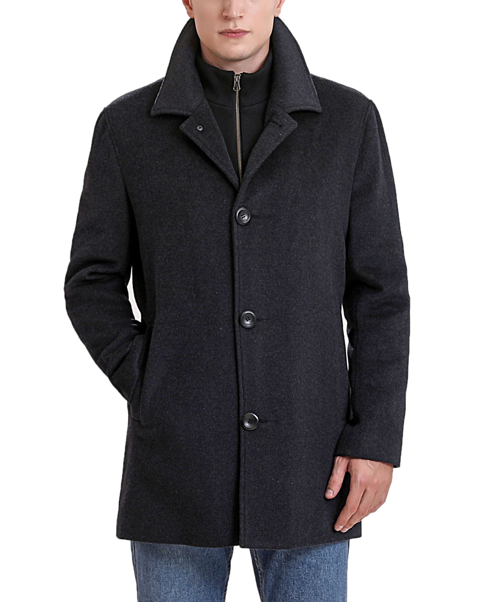 BGSD Men's Men Justin Wool Blend Car Coat
