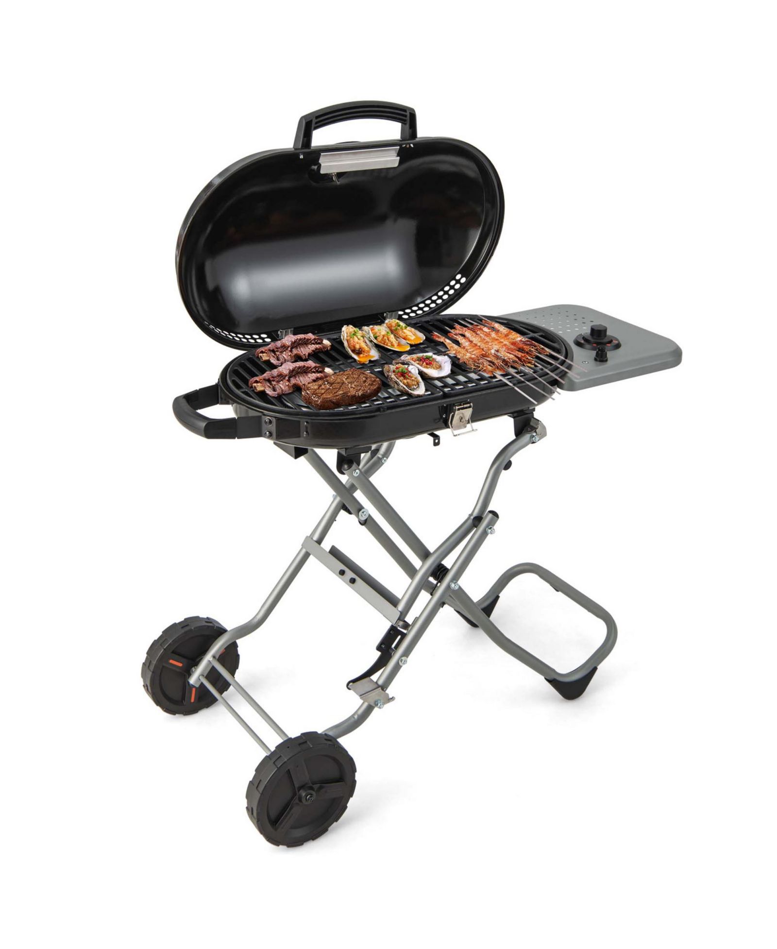 Propane Grill Folding Gas Griddle with Wheels Side Shelf