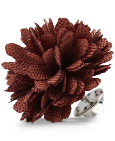 Con.Struct Men's Ceremony Satin Checkerboard Flower Lapel Pin, Created for Macy's