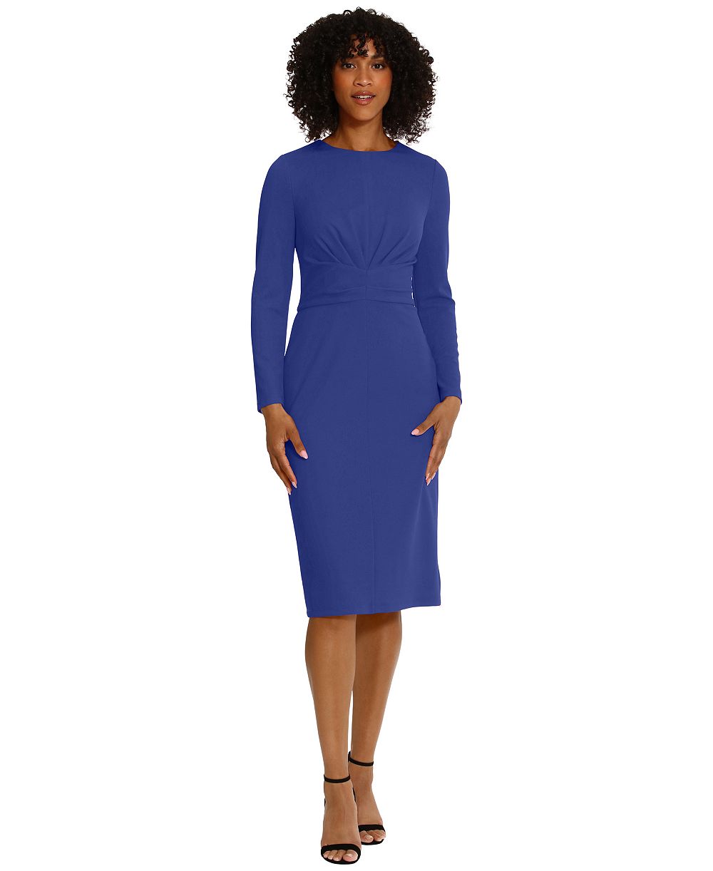 Maggy London Women's Scuba-Crepe Gathered Midi Dress