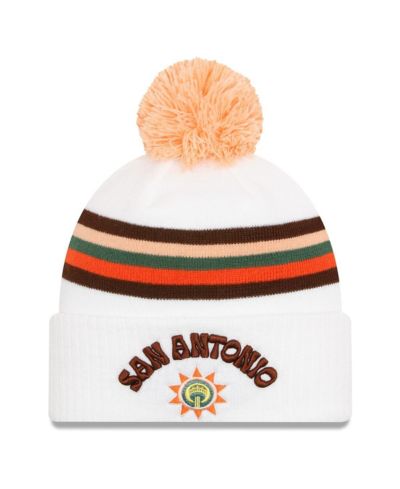 New Era вязаная шапка с помпоном San Antonio Spurs City Edition, мужская, белая