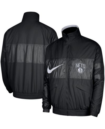 Nike Men's Black Brooklyn Nets Courtside Versus Capsule Full-Zip Jacket